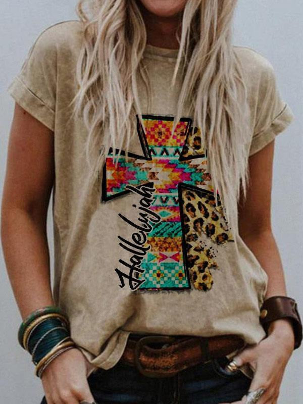 Women's Loose And Casual Fashion Fresh Print T-shirt