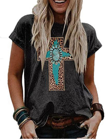 Women's Loose And Casual Fashion Fresh Print T-shirt
